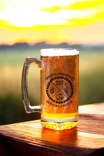 Erkek Sevgiliye Hediye Kişiye Özel Bira Bardağı