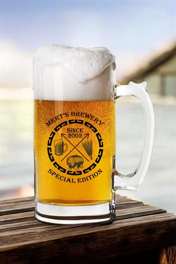 Erkek Sevgiliye Hediye Kişiye Özel Bira Bardağı