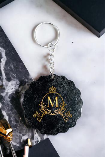 Erkeklere Hediye Baş Harf Tasarımlı Kişiye Özel Anahtarlık