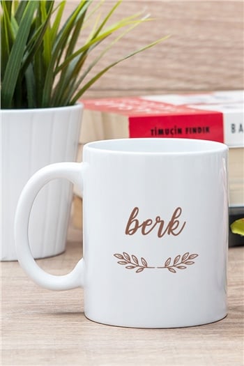Erkeklere Özel İsim Yazılı Beyaz Kupa Bardak