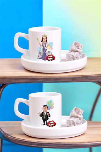 Eşe Doğum Günü Hediyesi Karikatürlü Kahve Fincanı