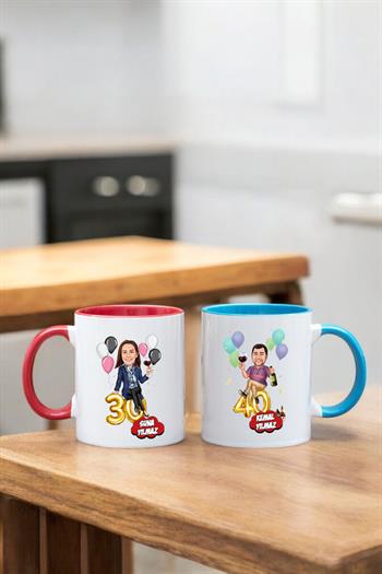 Eşe Doğum Günü Hediyesi Karikatürlü Kupa Bardak