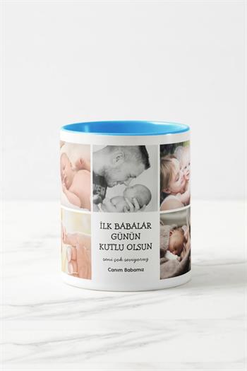 Eşe İlk Babalar Günü Hediyesi Fotoğraflı Renkli Kupa Bardak