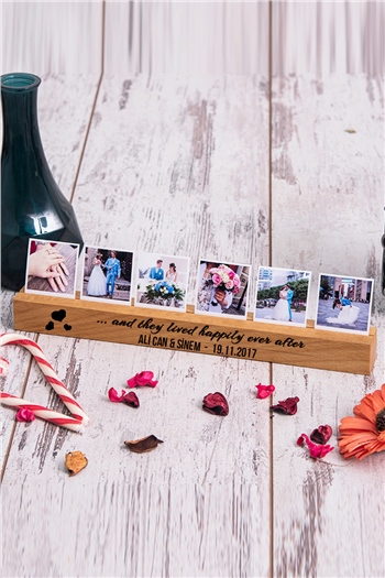 Evlilik Hatırası Fotoğraflı Ahşap Stand