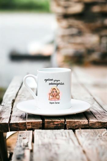 Eyeliner Gibiyim Çekemiyorlar Beyaz Türk Kahvesi Fincanı