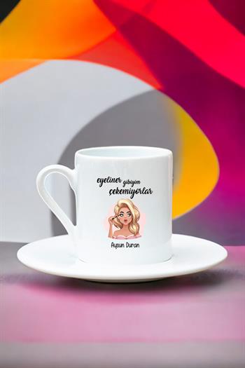 Eyeliner Gibiyim Çekemiyorlar Beyaz Türk Kahvesi Fincanı