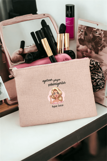 Eyeliner Gibiyim Çekemiyorlar Keten Bez El Çantası