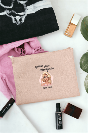 Eyeliner Gibiyim Çekemiyorlar Keten Bez El Çantası