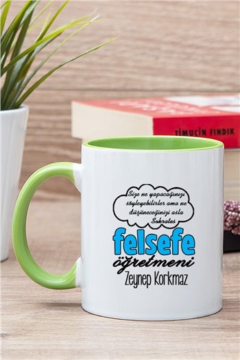 Felsefe Öğretmeni İçi Renkli Kupa Bardak