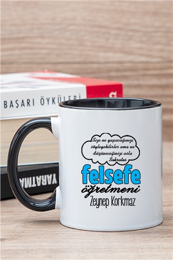 Felsefe Öğretmeni İçi Renkli Kupa Bardak