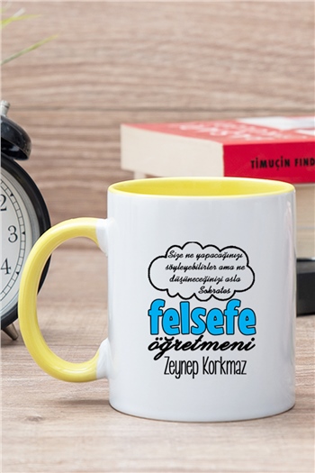 Felsefe Öğretmeni İçi Renkli Kupa Bardak