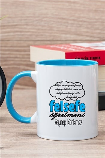 Felsefe Öğretmeni İçi Renkli Kupa Bardak