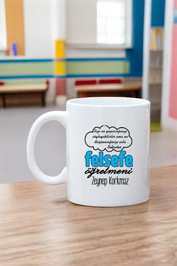Felsefe Öğretmenine Hediye Beyaz Kupa Bardak