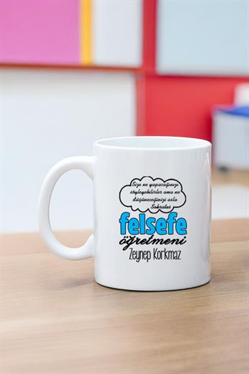 Felsefe Öğretmenine Hediye Beyaz Kupa Bardak
