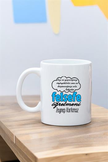 Felsefe Öğretmenine Hediye Beyaz Kupa Bardak