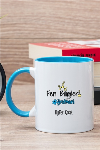 Fen Bilimleri Öğretmeni İçi Renkli Kupa Bardak