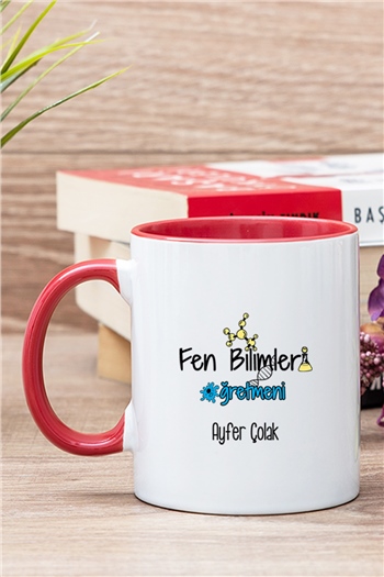 Fen Bilimleri Öğretmeni İçi Renkli Kupa Bardak