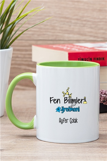 Fen Bilimleri Öğretmeni İçi Renkli Kupa Bardak