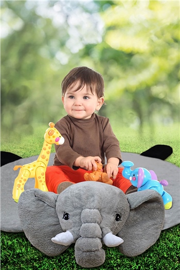 Fil Figürlü Bebek Oyun Halısı - Aktivite Matı