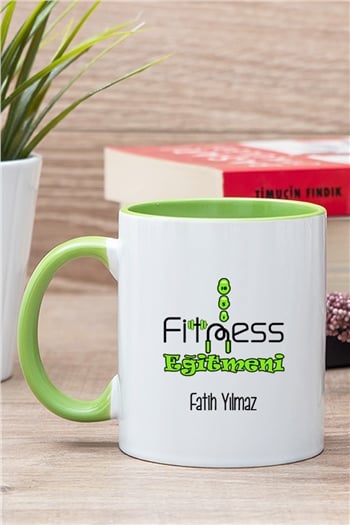 Fitness Eğitmeni İçi Renkli Kupa Bardak