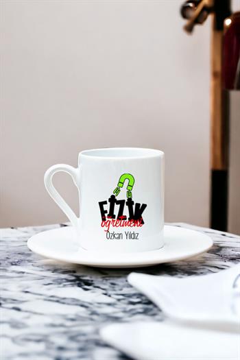Fizik Öğretmeni Beyaz Türk Kahvesi Fincanı