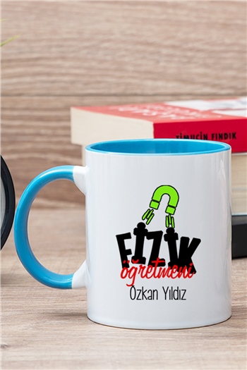 Fizik Öğretmeni İçi Renkli Kupa Bardak