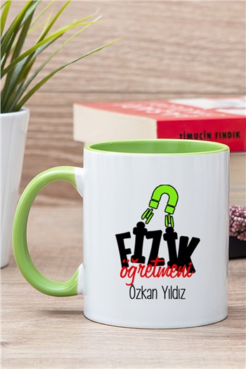 Fizik Öğretmeni İçi Renkli Kupa Bardak