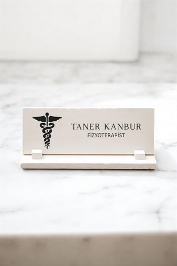 Fizyoterapiste Hediye Doğal Taş Masa İsimliği