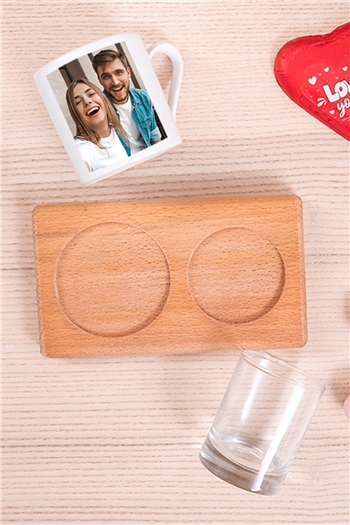 Fotoğraflı Ahşap Sunumlu Türk Kahvesi Fincanı