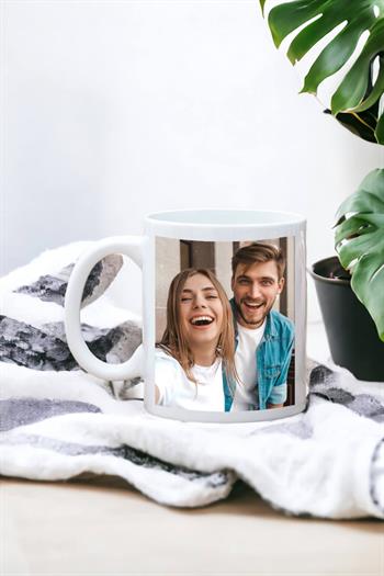 Kişiye Özel Fotoğraflı Porselen Beyaz Kupa Bardak