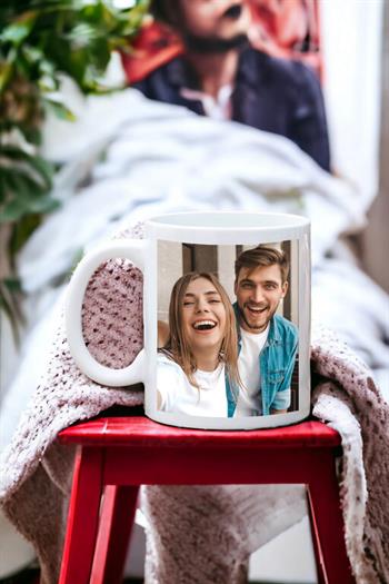 Kişiye Özel Fotoğraflı Porselen Beyaz Kupa Bardak