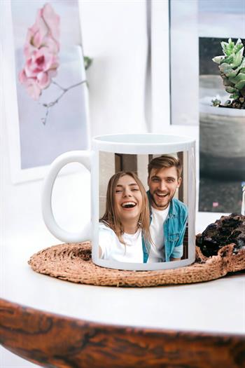 Kişiye Özel Fotoğraflı Porselen Beyaz Kupa Bardak