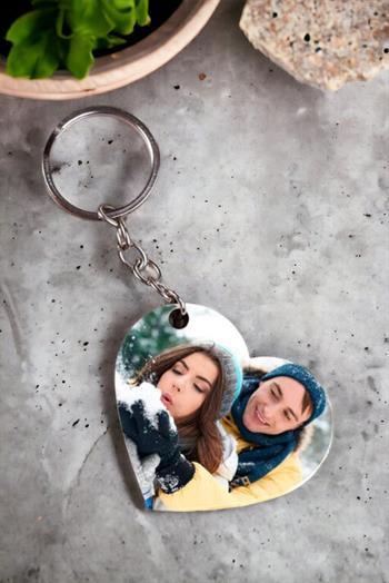 Fotoğraflı Kalp Anahtarlık