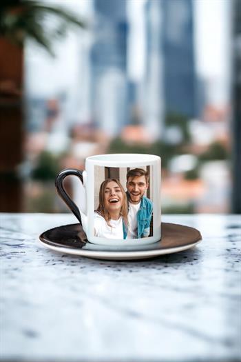 Fotoğraflı Renkli Türk Kahvesi Fincanı