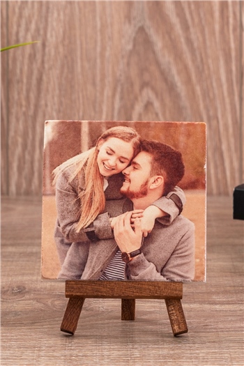 Kişiye Özel Fotoğraf Baskılı Taş Masa Dekoru