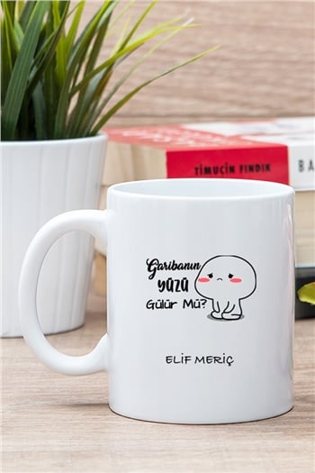 Garibanın Yüzü Gülür Mü Beyaz Kupa Bardak