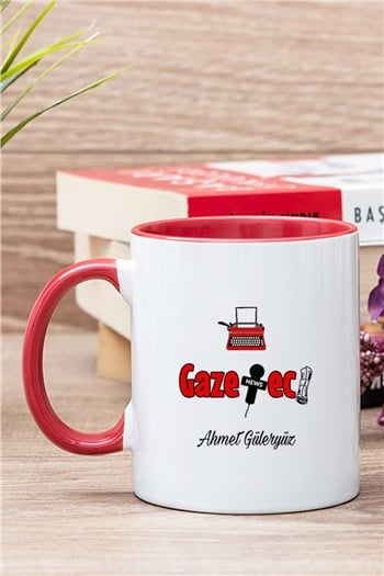 Gazeteci İçi Renkli Kupa Bardak
