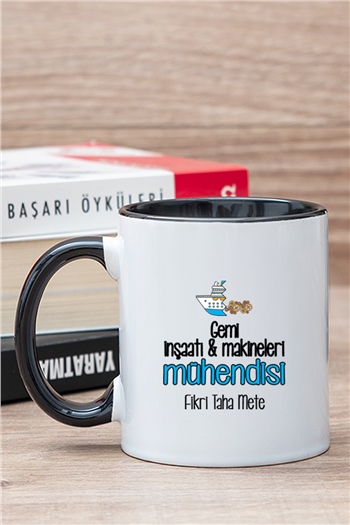 Gemi İnşaatı ve Mühendisi İçi Renkli Kupa Bardak