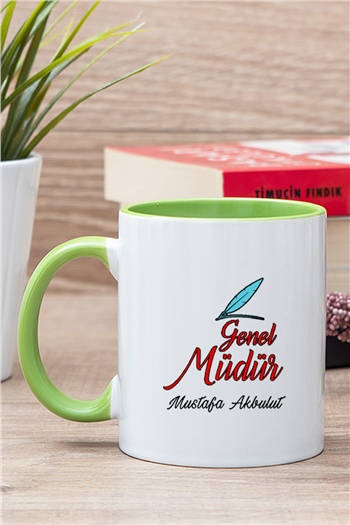 Genel Müdür İçi Renkli Kupa Bardak