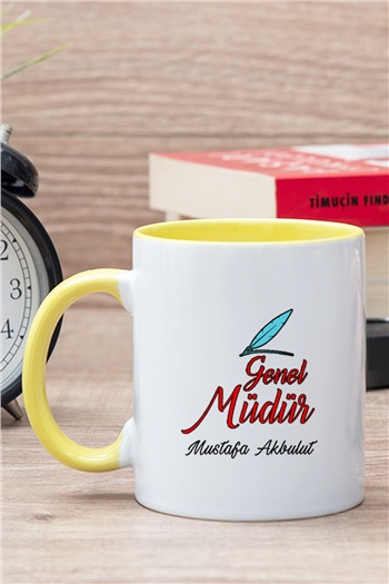 Genel Müdür İçi Renkli Kupa Bardak