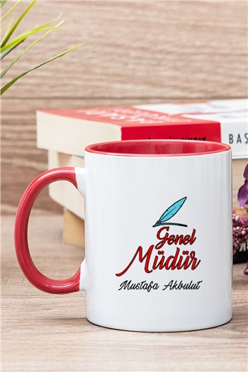 Genel Müdür İçi Renkli Kupa Bardak