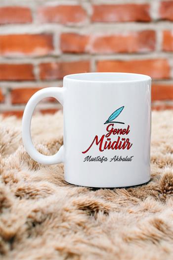 Genel Müdüre Hediye Beyaz Kupa Bardak