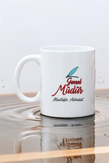 Genel Müdüre Hediye Beyaz Kupa Bardak