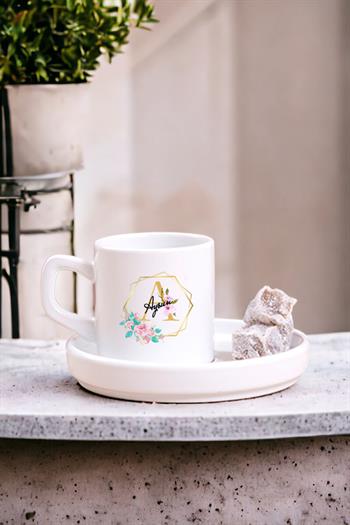 Geometrik Yaldız Tasarım Harfli Concept Türk Kahvesi Fincanı