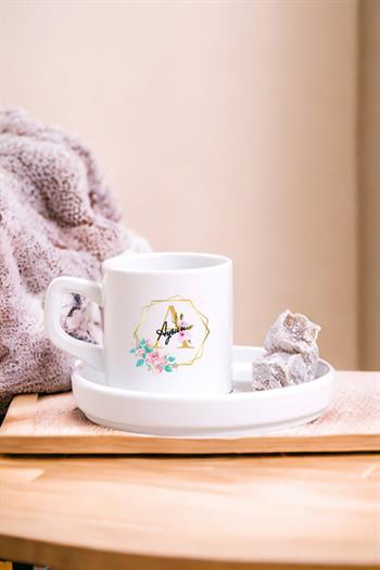 Geometrik Yaldız Tasarım Harfli Concept Türk Kahvesi Fincanı