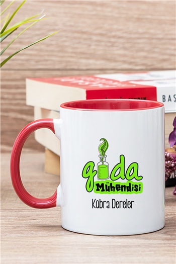 Gıda Mühendisi İçi Renkli Kupa Bardak