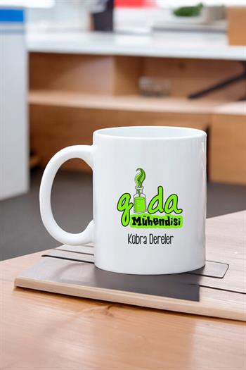 Gıda Mühendisine Hediye Beyaz Kupa Bardak