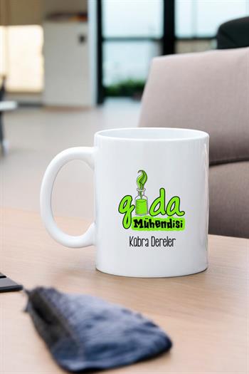 Gıda Mühendisine Hediye Beyaz Kupa Bardak