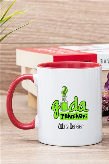 Gıda Teknikeri İçi Renkli Kupa Bardak