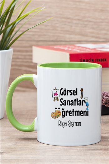 Görsel Sanatlar Öğretmeni İçi Renkli Kupa Bardak